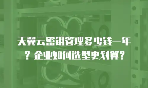 天翼云密钥管理多少钱一年？企业如何选型更划算？