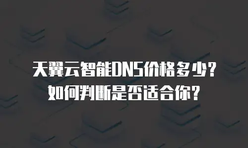 天翼云智能DNS价格多少？如何判断是否适合你？