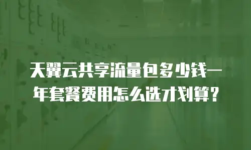 天翼云共享流量包多少钱一年套餐费用怎么选才划算？