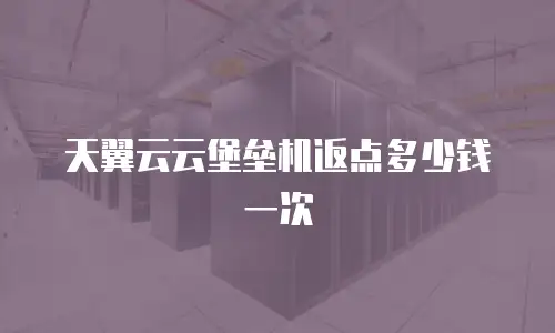 天翼云云堡垒机返点多少钱一次