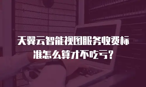 天翼云智能视图服务收费标准怎么算才不吃亏？