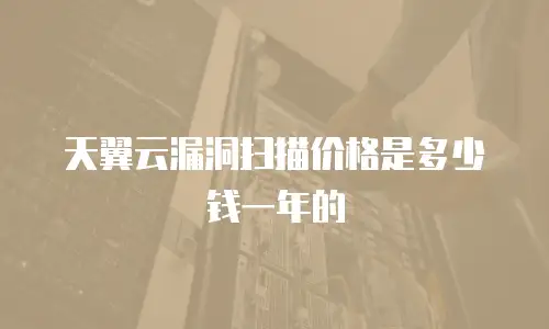 天翼云漏洞扫描价格是多少钱一年的