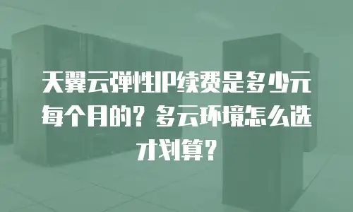 天翼云弹性IP续费是多少元每个月的？多云环境怎么选才划算？