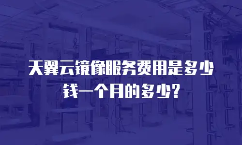天翼云镜像服务费用是多少钱一个月的多少？