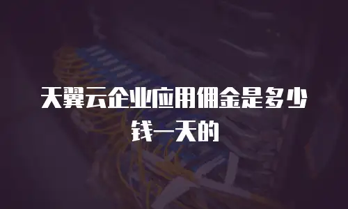 天翼云企业应用佣金是多少钱一天的