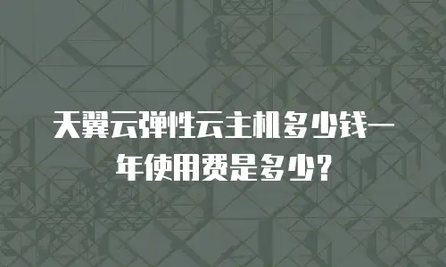 天翼云弹性云主机多少钱一年使用费是多少？