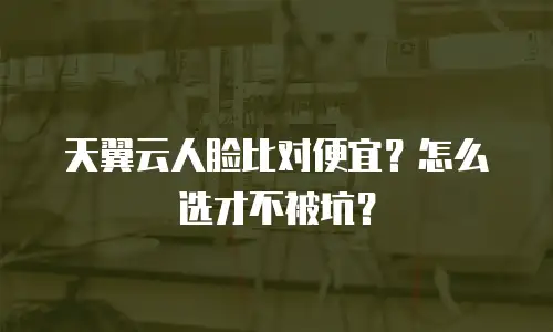 天翼云人脸比对便宜？怎么选才不被坑？
