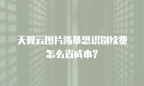 天翼云图片涉暴恐识别续费怎么省成本？