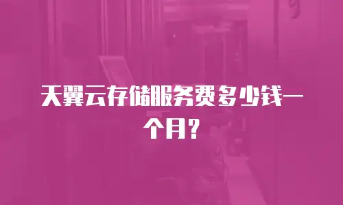 天翼云存储服务费多少钱一个月？