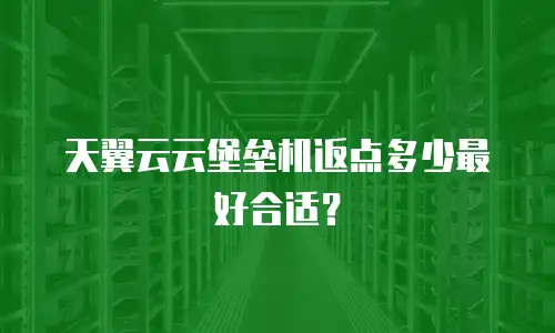 天翼云云堡垒机返点多少最好合适？