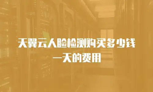 天翼云人脸检测购买多少钱一天的费用