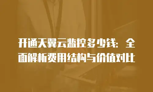 开通天翼云监控多少钱：全面解析费用结构与价值对比
