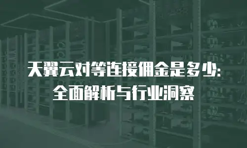 天翼云对等连接佣金是多少：全面解析与行业洞察