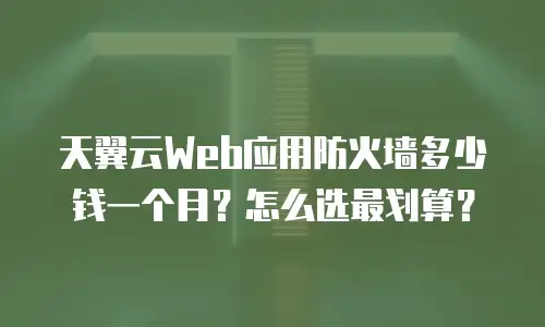 天翼云Web应用防火墙多少钱一个月？怎么选最划算？
