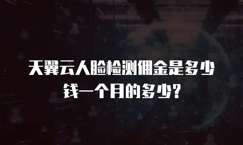 天翼云人脸检测佣金是多少钱一个月的多少？