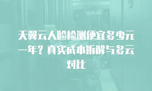 天翼云人脸检测便宜多少元一年？真实成本拆解与多云对比