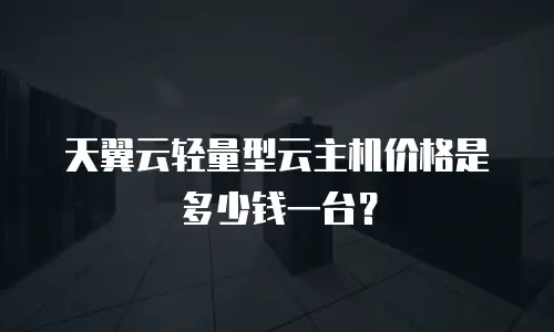 天翼云轻量型云主机价格是多少钱一台？