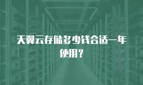 天翼云存储多少钱合适一年使用？