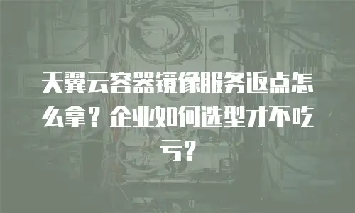 天翼云容器镜像服务返点怎么拿？企业如何选型才不吃亏？