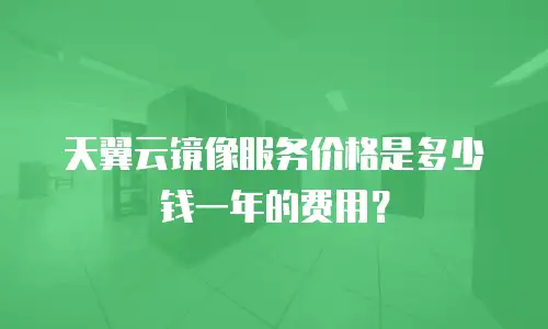 天翼云镜像服务价格是多少钱一年的费用？
