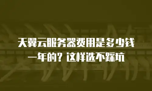 天翼云服务器费用是多少钱一年的？这样选不踩坑