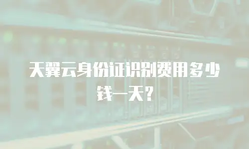 天翼云身份证识别费用多少钱一天？