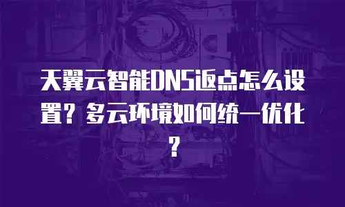 天翼云智能DNS返点怎么设置？多云环境如何统一优化？