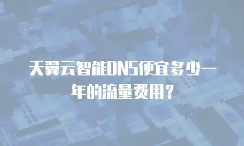 天翼云智能DNS便宜多少一年的流量费用？