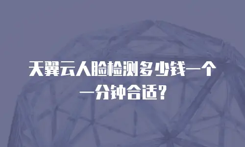 天翼云人脸检测多少钱一个一分钟合适？