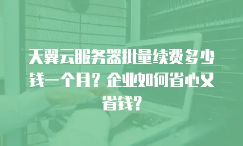 天翼云服务器批量续费多少钱一个月？企业如何省心又省钱？