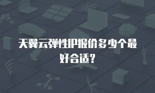 天翼云弹性IP报价多少个最好合适？