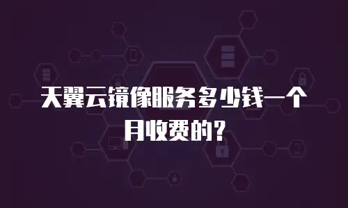 天翼云镜像服务多少钱一个月收费的？