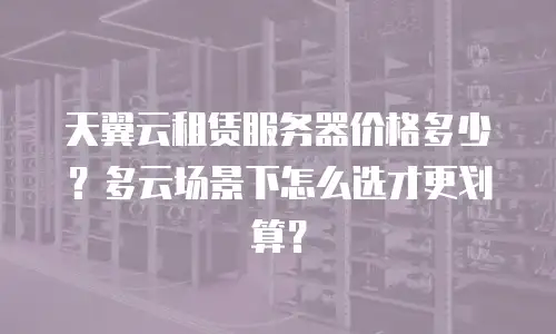 天翼云租赁服务器价格多少？多云场景下怎么选才更划算？
