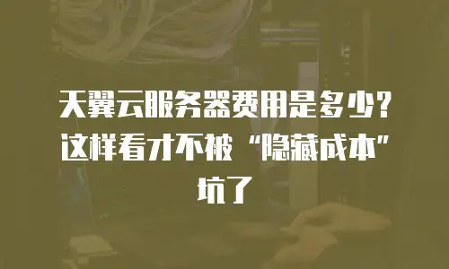 天翼云服务器费用是多少？这样看才不被&ldquo;隐藏成本&rdquo;坑了