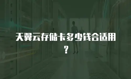 天翼云存储卡多少钱合适用？
