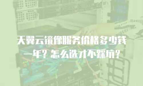 天翼云镜像服务价格多少钱一年？怎么选才不踩坑？