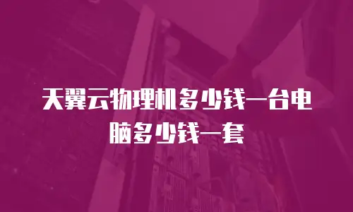 天翼云物理机多少钱一台电脑多少钱一套