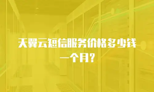 天翼云短信服务价格多少钱一个月？