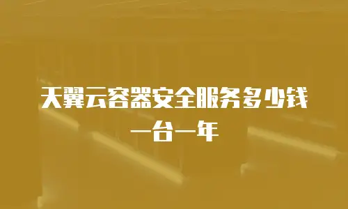 天翼云容器安全服务多少钱一台一年