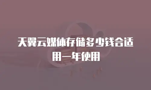 天翼云媒体存储多少钱合适用一年使用