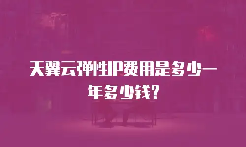 天翼云弹性IP费用是多少一年多少钱？