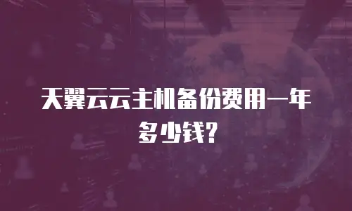 天翼云云主机备份费用一年多少钱？