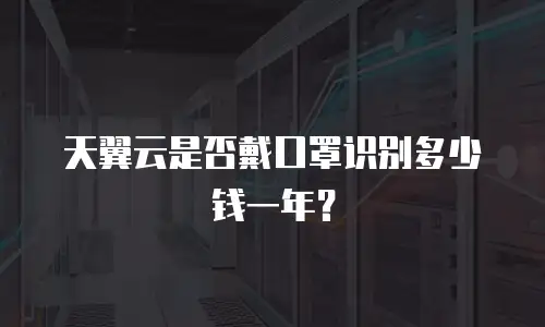 天翼云是否戴口罩识别多少钱一年？