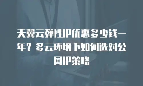 天翼云弹性IP优惠多少钱一年？多云环境下如何选对公网IP策略