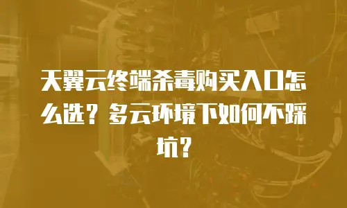 天翼云终端杀毒购买入口怎么选？多云环境下如何不踩坑？