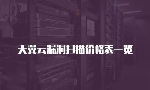 天翼云漏洞扫描价格表一览