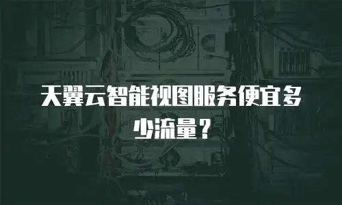 天翼云智能视图服务便宜多少流量？