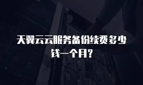 天翼云云服务备份续费多少钱一个月？