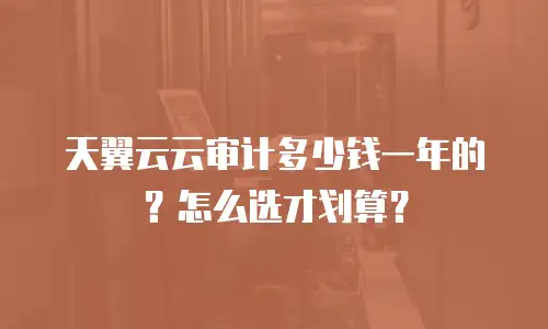 天翼云云审计多少钱一年的？怎么选才划算？