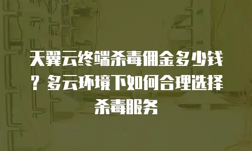 天翼云终端杀毒佣金多少钱？多云环境下如何合理选择杀毒服务